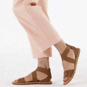 Sorel Ella Leather Elastic Strap Sandals
